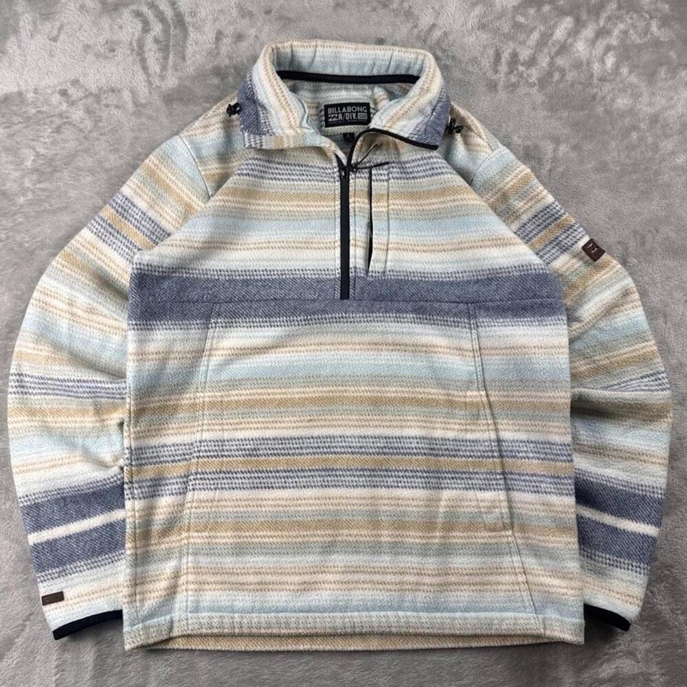 Billabong Adventure Division Women’s Small Striped Fleece Half Zip Pullover